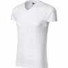 Adlerpóló fehér Férfi Póló - MALFINI Slim Fit V-neck pólók férfi